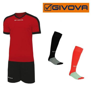 Givova Trikot Komplett-Set Revolution rot-schwarz